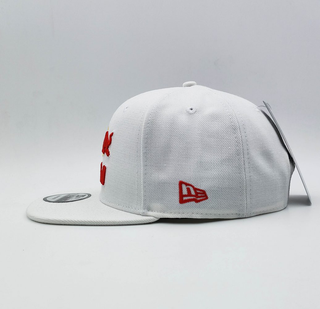 new era red bull white cap flat brim snapback hat