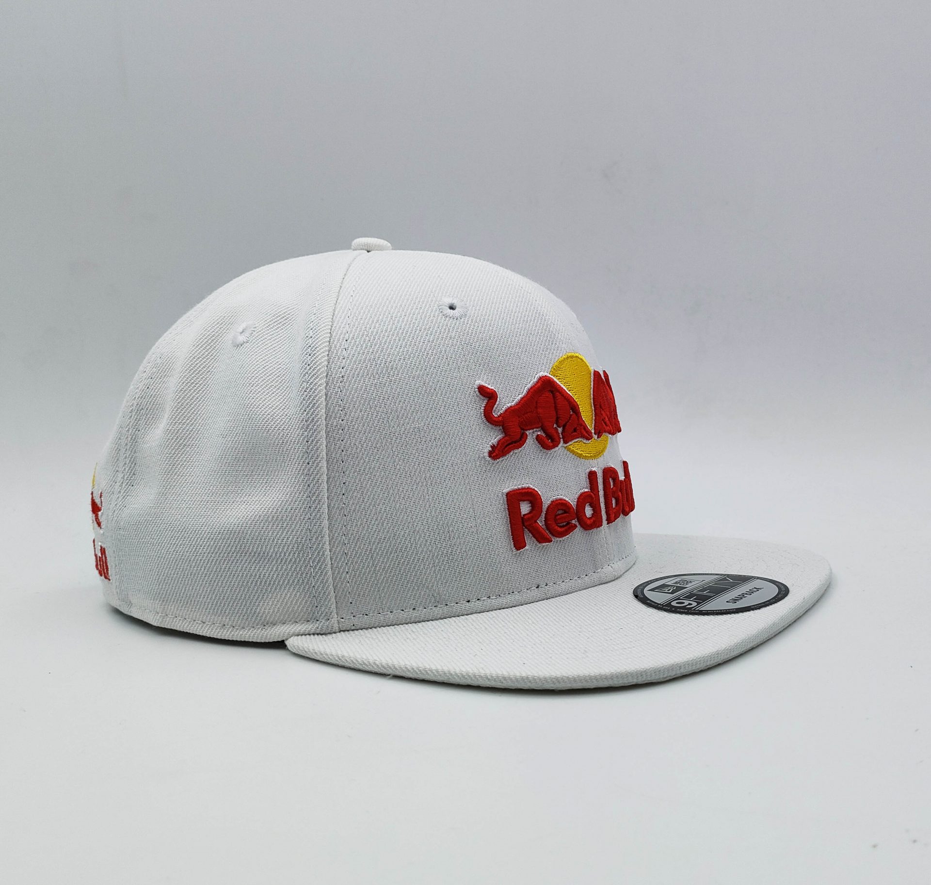 new era red bull white cap flat brim snapback hat