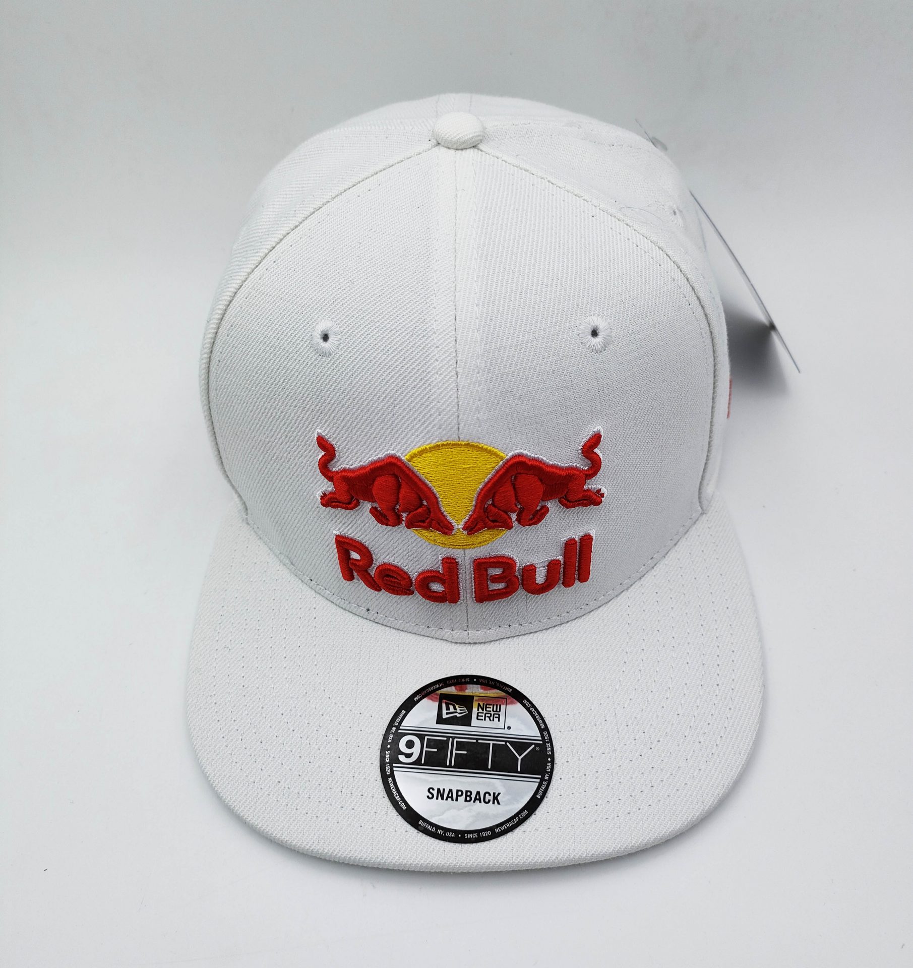 new era red bull white cap flat brim snapback hat